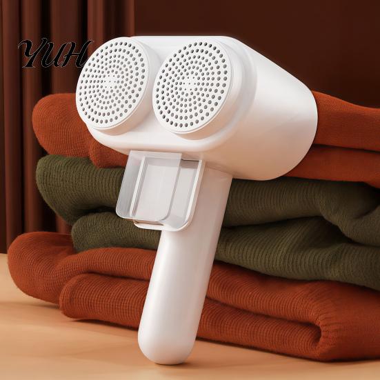 Handheld Lint Cleaner Double-Head Trimmer, Type-C Rechargeable Fabric Shaver, Stainless Steel Honeycomb Mesh Home Textile Care Kit Cover, Powerful