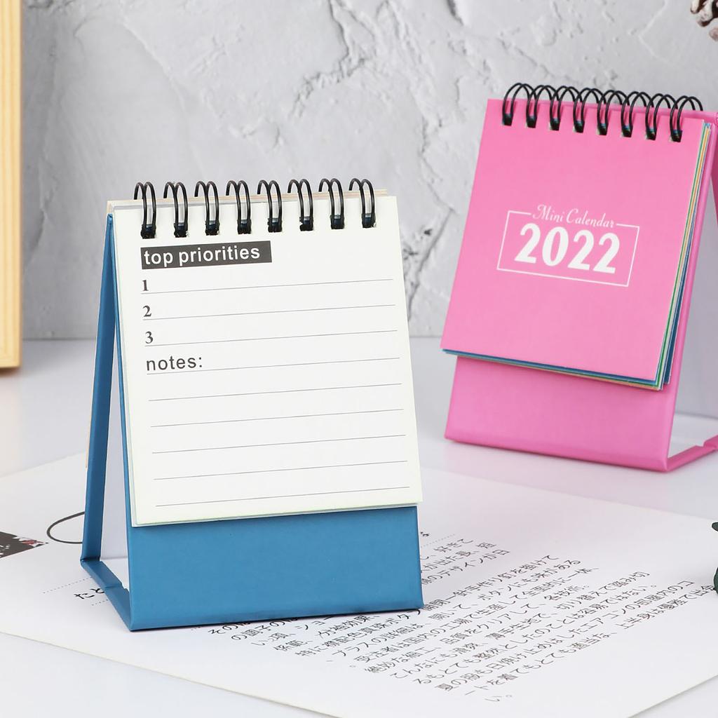 Маленький настольный календарь на 2022 год, однотонный план-книга, мини-календарь, украшение