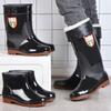 Four Seasons Rain Shoes Men's Waterproof Construction Site Water Shoes Winter Warm Water Boots Wear-resistant High Rain Boots Non-slip