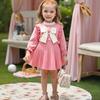 2025 Sweet Bow Sweater Dress for Kids - Autumn/Winter Mid-Length Casual Fashion