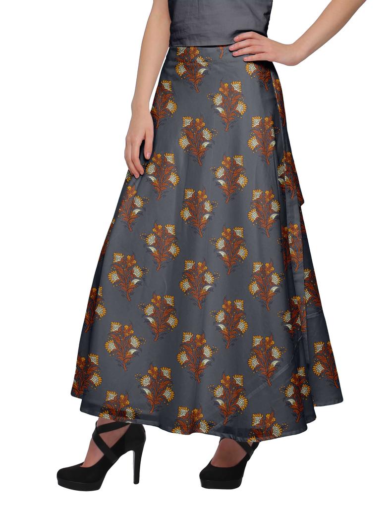 Moomaya Printed Maxi Skirt For Women Long Skirt For Girls Casual Wear