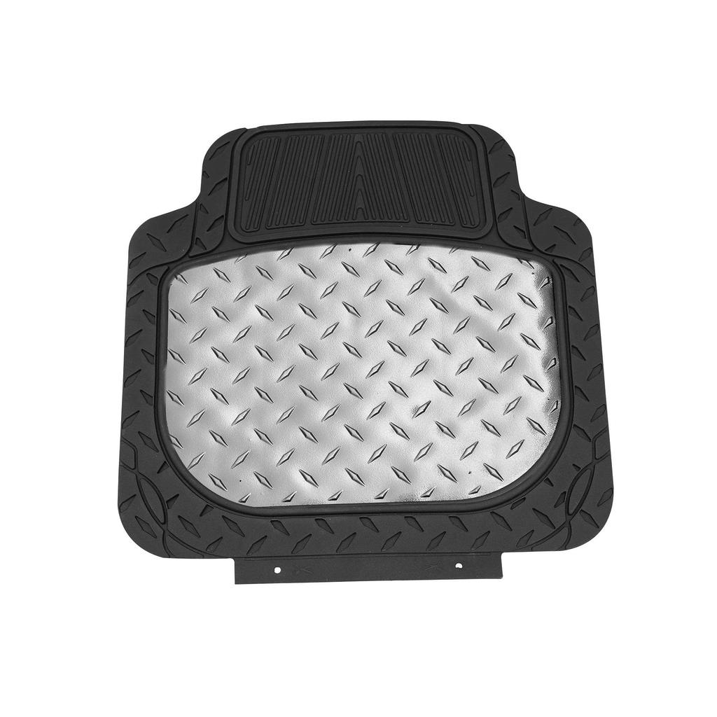 FH Group Group Car Floor Front 71 X Rear 46 X Imported from F11315SILVER (FH International) Mats, Silver, Scissor-Cut Rubber, 37cm-46cm, 32cm-46cm