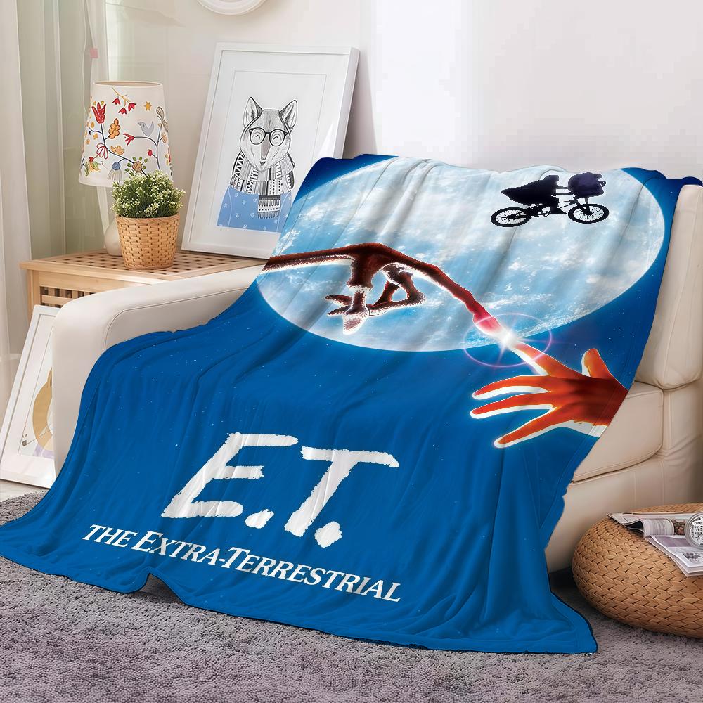 Movie E-ET The E-extra Terrestrial Blanket Warm And Soft Suitable For Bedroom Living Room Sofa Bed Office Travel Camping