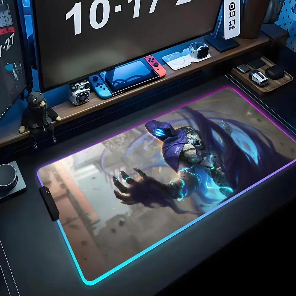 Omen valorant Коврик для мыши RGB Игровой коврик для мыши Большой светодиодный коврик Настольный коврик для ПК Светящийся коврик для мыши Большие коврики для клавиатуры Настольный ковер С