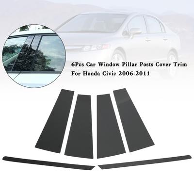 6 шт. Накладки на стойки окон автомобиля для Honda Civic 2006-2011