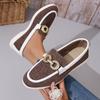 Fashion Canvas Loafers Women Summer Metal Buckle Flat Casual Shoes Non-slip Walking Shoes Comfort Zapatos Mujer 2024 Tendencia Sneaker