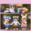 Cat Figure Action Model Collectible Toy With Bunny Ears Cute Animal Decor Gift