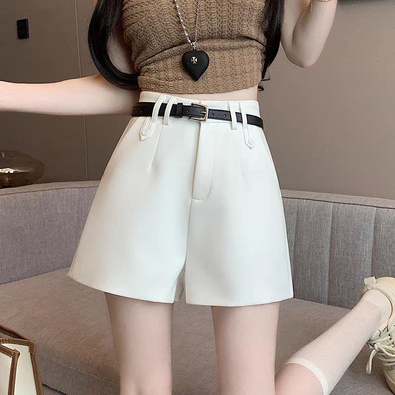 Women's High-Waisted A-Line Casual Suit Shorts - Slimming, Loose, Versatile, Summer Outerwear