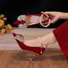 Fashion Red Wedding Shoes Women's 2025 New High Heels