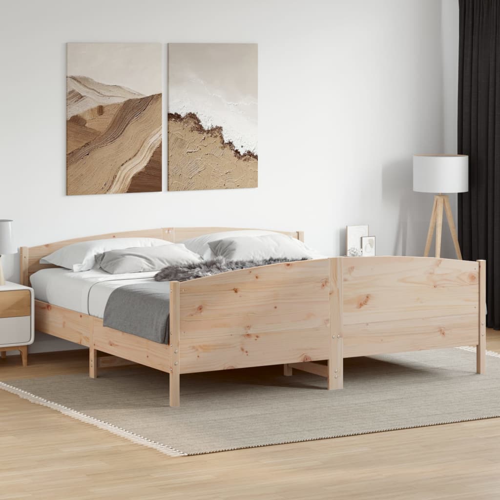 Vidaxl Rama Łóżka Bez Materaca, 200X200 Cm, Lite Drewno Sosnowe