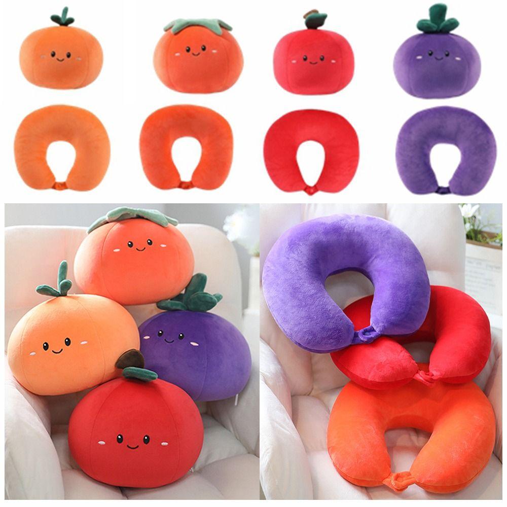 Cartoon U-shaped Pillow Soft Fruit-shaped Pillow Fruits Deformation Pillow Outdoor Activities