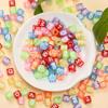 80pcs 6mm Acrylic Letter Beads For Jewelry Making DIY Bracelet Square Letter Beads Colored Letter Beads