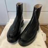 Женские высокие ботильоны Короткие ботинки с толстой подошвой Осенняя и зимняя обувь Короткие ботинки Marten на молнии Короткие ботинки