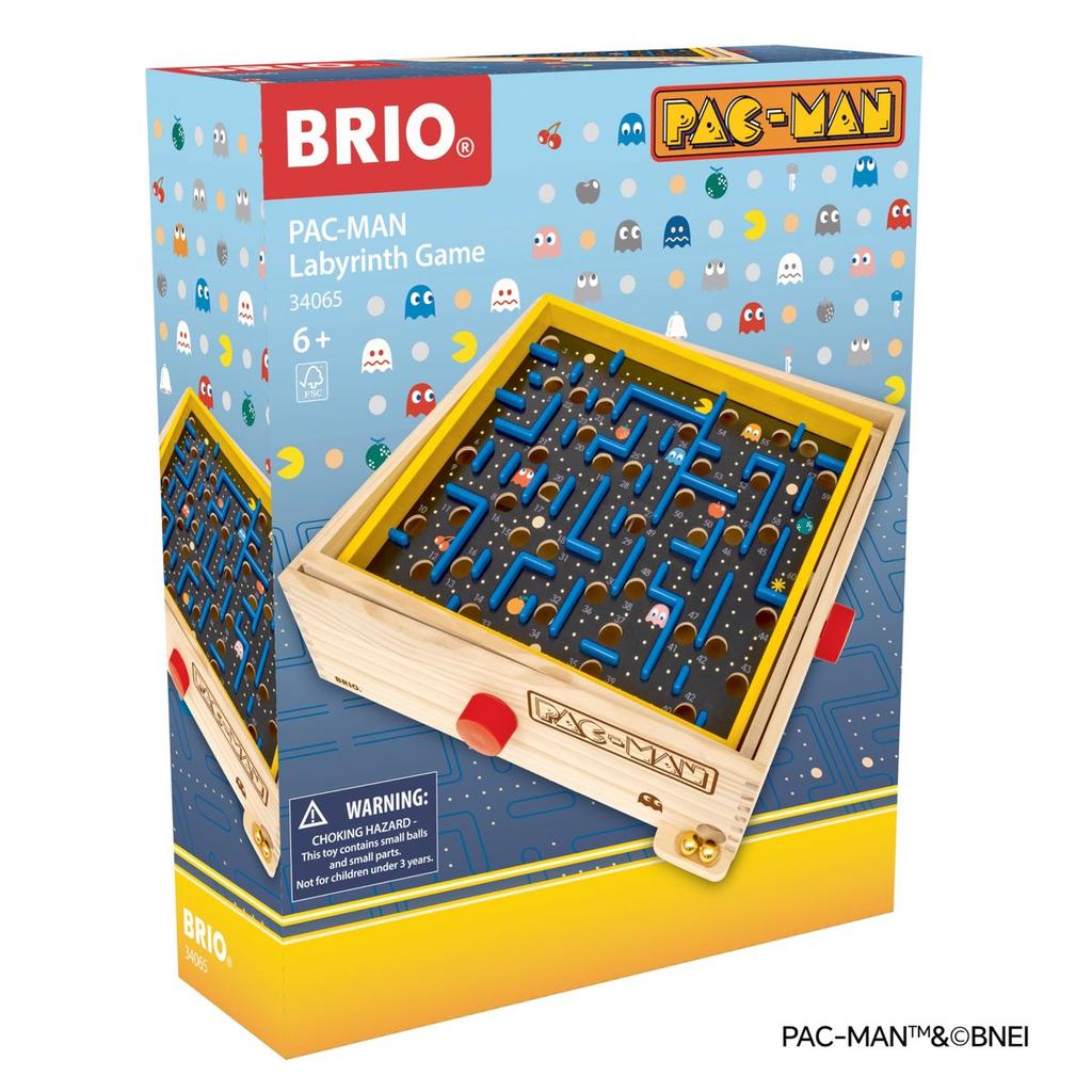 BRIO Лабиринт Pac-Man Edition Ретро-игра-лабиринт, Деревянная развивающая игрушка для концентрации