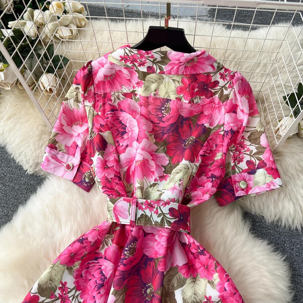 Серия «Цветы» 2024, ранняя весна, новый высококачественный костюм с воротником на груди, облегающее длинное темпераментное платье, торжественное платье для женщин