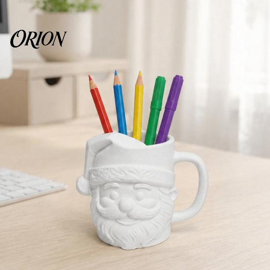 Новогодний держатель для ручек на стол, 3D-печать Деда Мороза с ручкой, Декоративный органайзер для канцелярских принадлежностей, Большая устойчивая к погодным условиям садовая скульптура