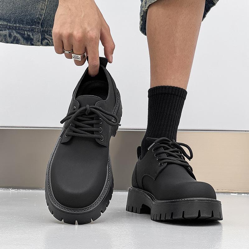 Новые британские кожаные туфли повседневная обувь увеличивают рост дорожные модные тенденции универсальные туфли дерби на платформе 3136-R