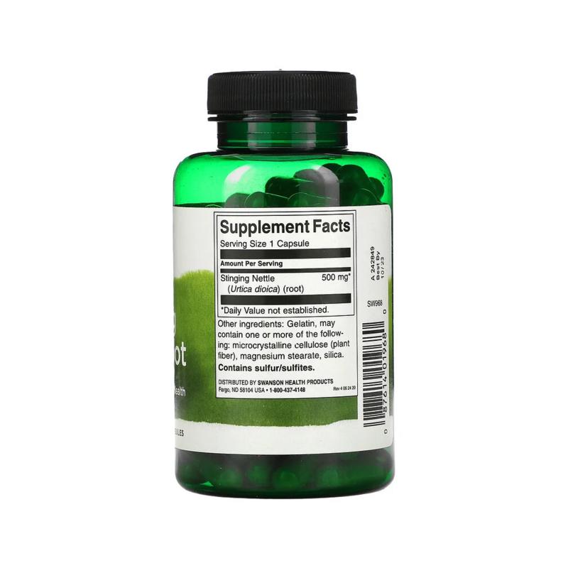 Swanson's Nettle Root 500 mg 100 capsules, 100 tablets