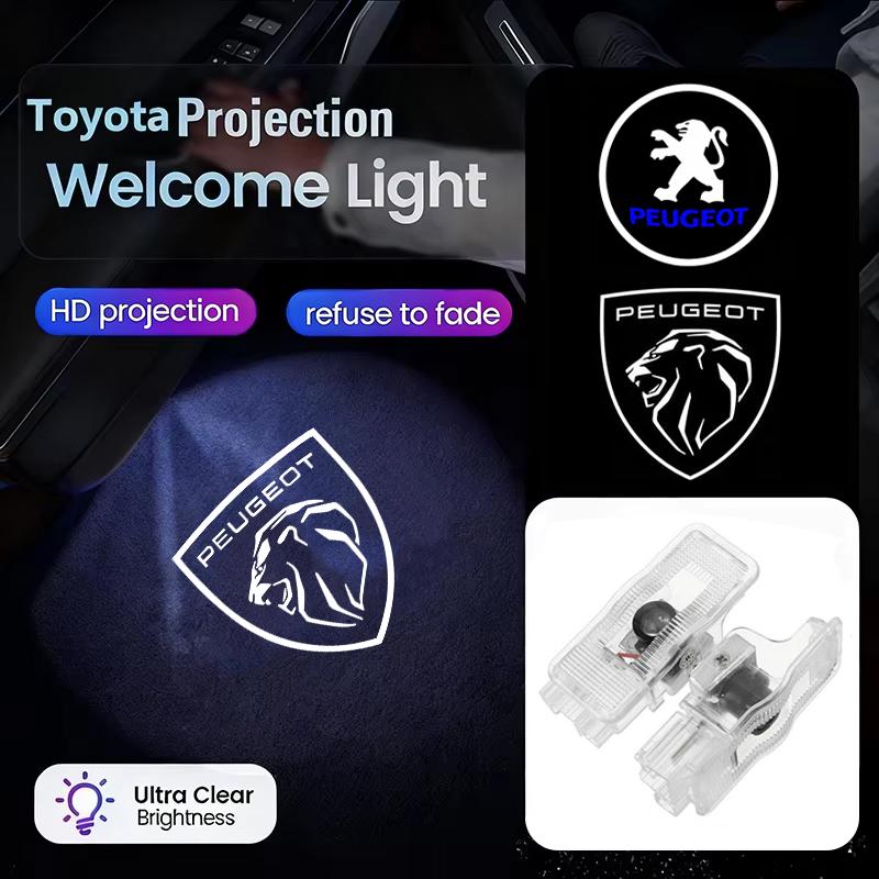 2Pcs Led Car Door Laser Light Logo Projector Welcome Lights Auto Accessory For Peugeot 308 GTI 207 208 3008 307 406 407 106 5008