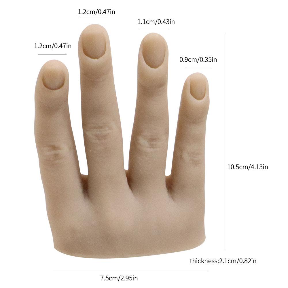 Professional Silicone Nail Practice Hand Model with Stand - Flexible Movable Fingers