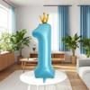 Shicai Crown Blue Digital Balloon, Children's First Birthday Scene Decoration, Boys And Girls Birthday Gift, Photo Props 1
