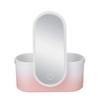 Makeup Case Pink Gradient Portable Large Capacity Foldable Rotating LED Light Makeup Storage Box With Makeup Mirror