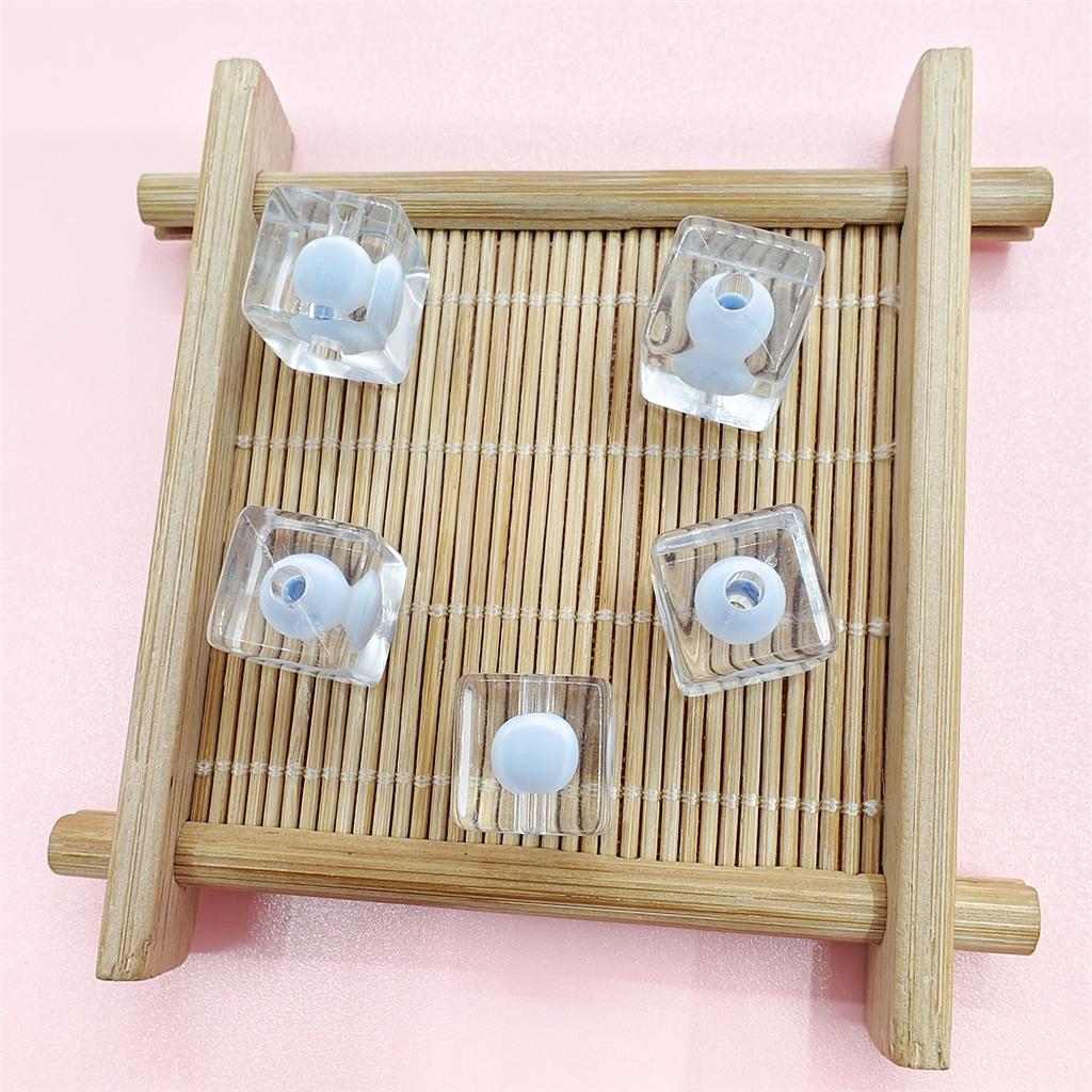 Брелок Ювелирные Аксессуары 5 шт. Прозрачный 12 мм Модный Ручной работы Сэндвич Квадрат Материал для изготовления DIY Браслет Свободные Бусины Яркое Лицо Акрил