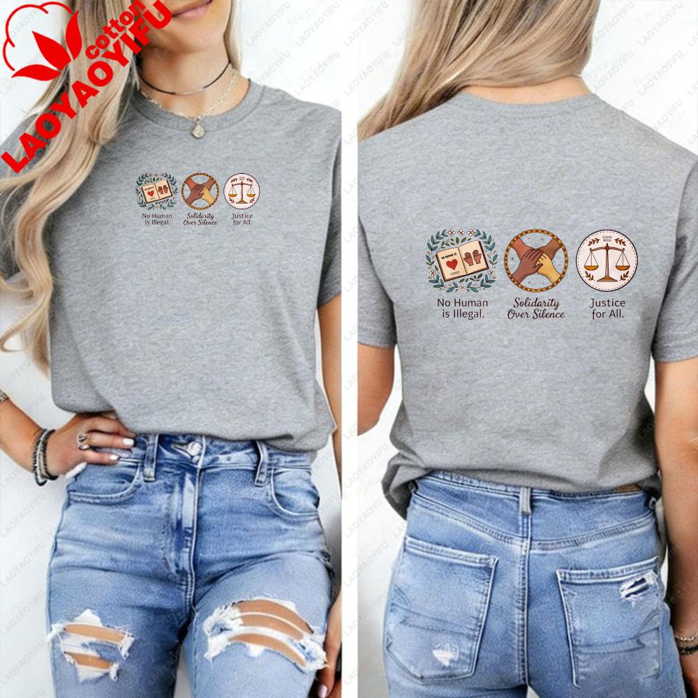 HuUnisex Rights TShirt Equality Social Justice Unisex Clothing Gothic Harajuku Aesthetic Clothes Y2k Top High Quality Cotton Tops
