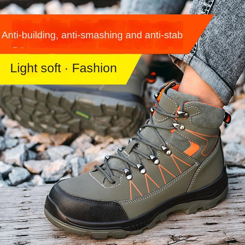 High-Top Waterproof Protective Shoes Anti-Smashing and Anti-Penetration Safety Shoes Steel Toe Protective Protective Shoes