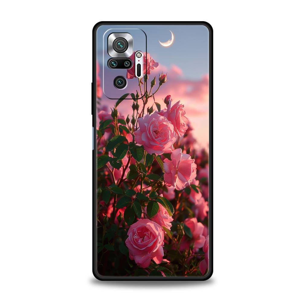Красивый чехол для телефона с красной розой и цветами для Xiaomi Redmi Note 13 12 5G 9S 9 8 10 11 Pro 4G 9T 13C 12C 10C 9C 9A 7 Pro, мягкий чехол