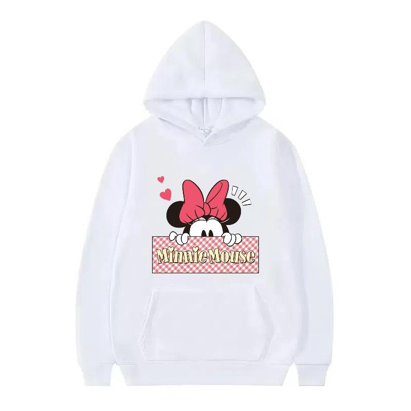 Disney Mickey Mouse Pattern Woman Fleece Casual Loose Black Autumn Tops Clothes Pullovers Ladies Cheap Hoodies Men Sweatshirts