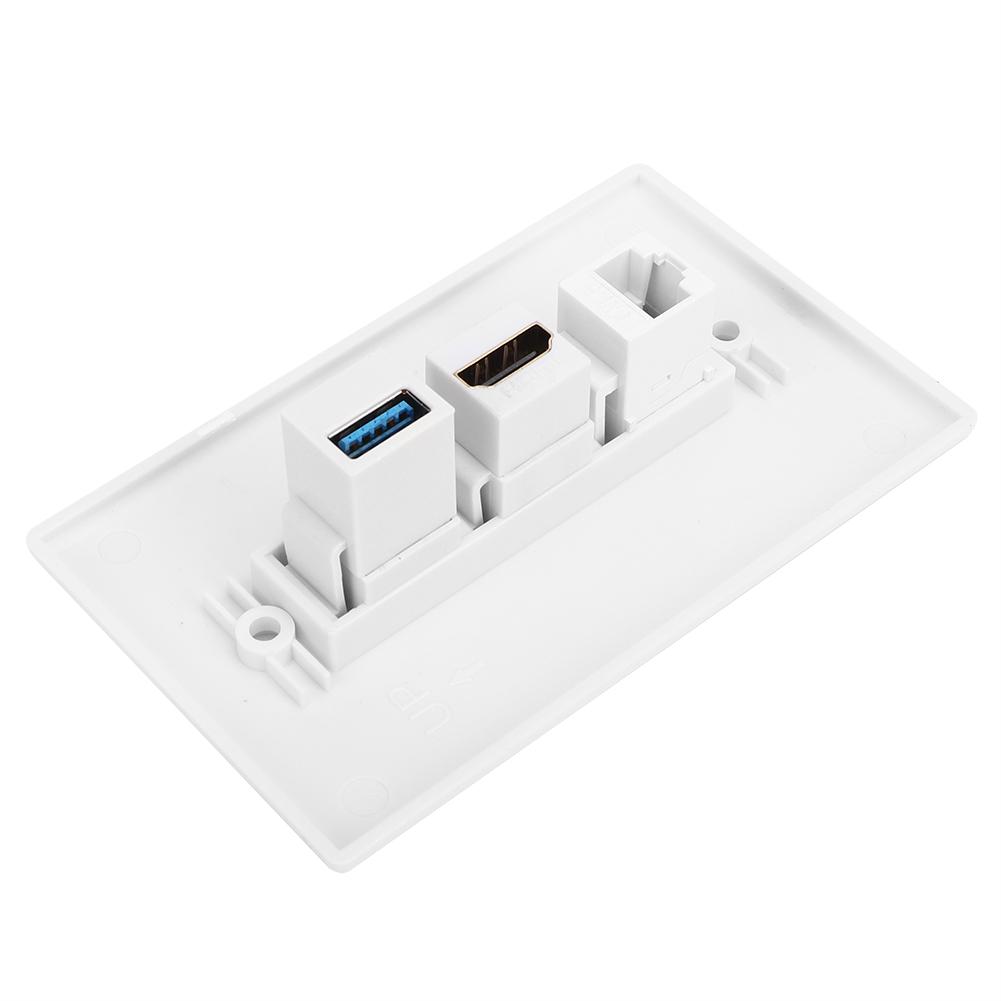 Бытовая панель интерфейса CAT6 HDMI USB3.0 с зажимом на настенной пластине, стандарт США
