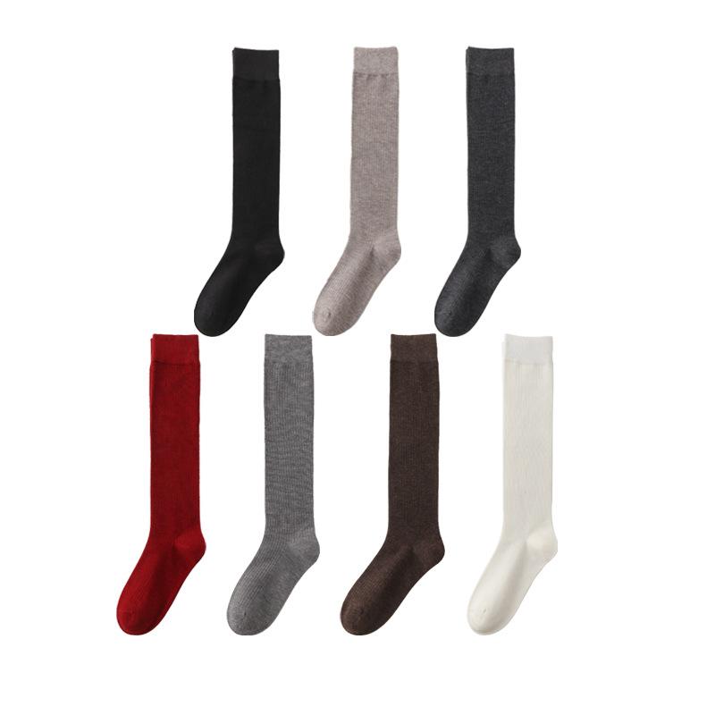 Шерстяные носки до икры для женщин на осень и зиму, тонкие, мягкие и удобные бесшовные носки с длинным ворсом