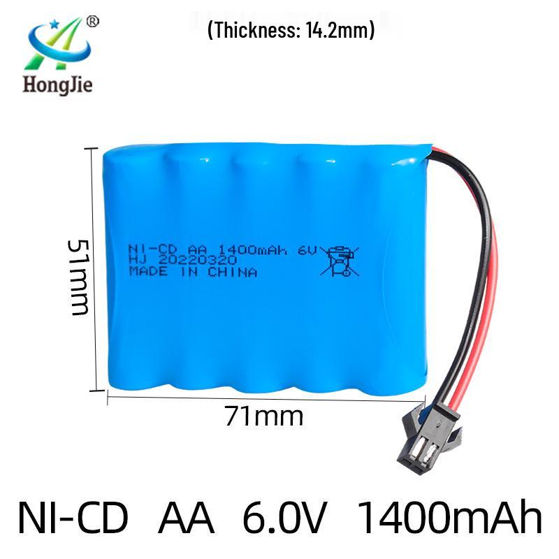 6V 1400mAh NiCd Перезаряжаемый набор батареек AA для игрушек на пульте управления (300 циклов)