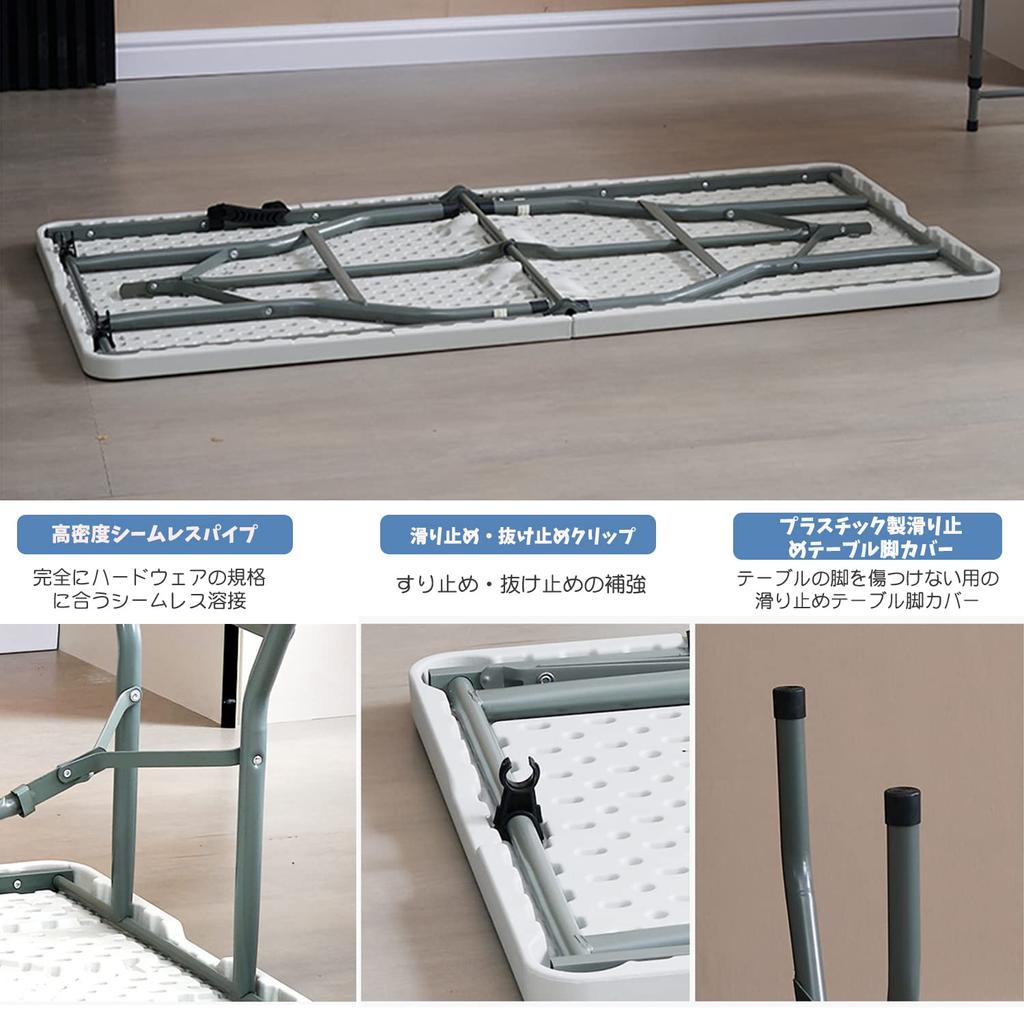 Складной стол, рабочий стол для улицы, обеденный стол, грузоподъемность 120 кг, большой, легкий, портативный, для использования в помещении, на открытом воздухе, для пикника, кемпинга (Белый-150)