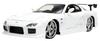 Jada Toys Fast & Furious Series 1/24 Scale F&F 1993 Mazda RX-7 White with HKS Logo, Finished Model, JADA32607