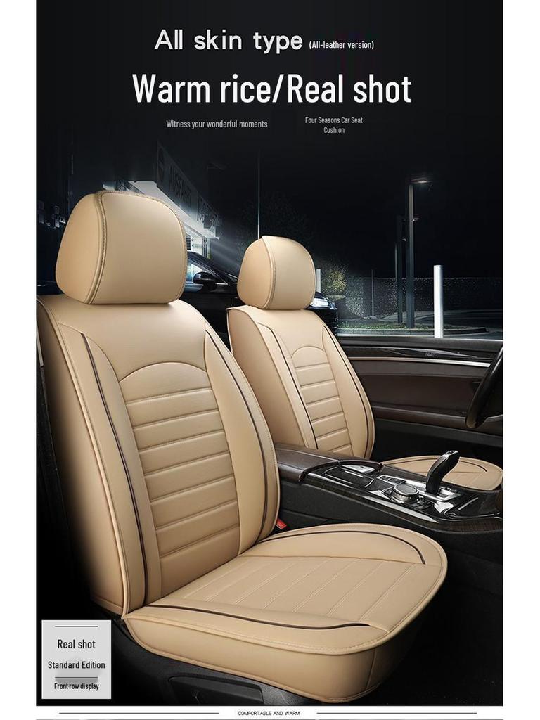 Universal Full Wrap Car Seat Cover for Driver & Co-Driver - All Seasons, Fits Sedan, SUV, Pickup, Van