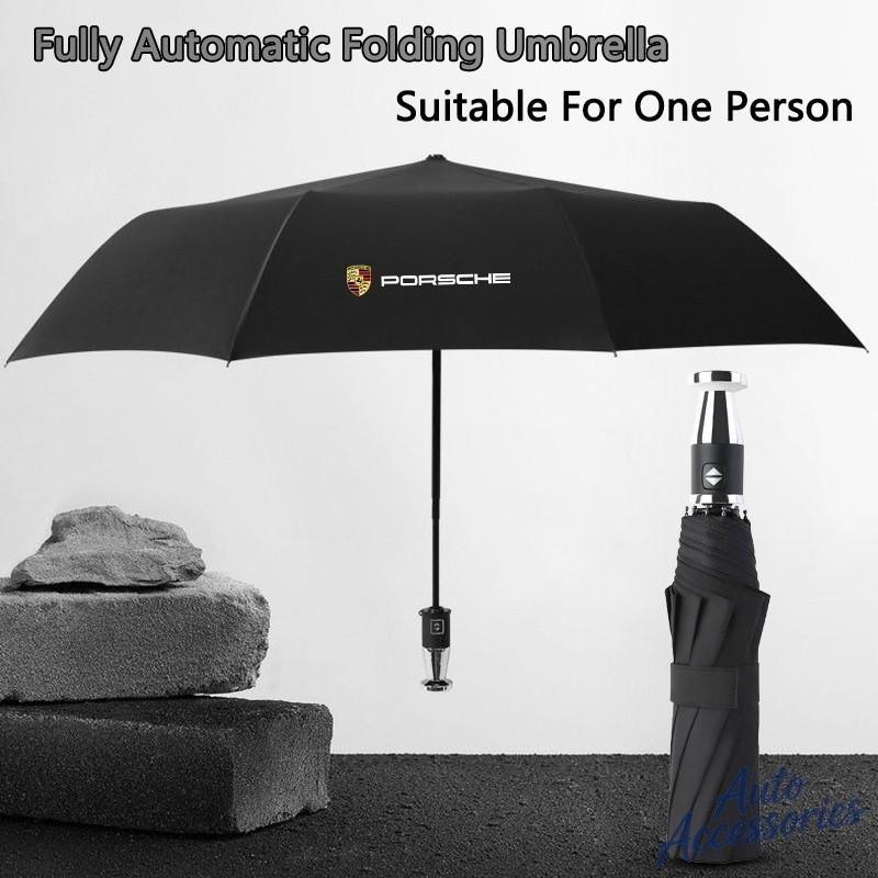 Car Automatic Folding Windproof Sunshade Umbrella Sticker For Porsche Cayenne Panamera Macan 911 718 Taycan Cayman 918 Pajun 928 RJ2