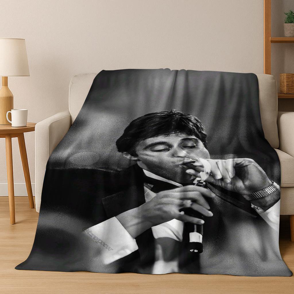 Classic Scarface Tony Montana Movie Art Flannel Blanket,Cozy Soft Throw Blanket for Home Bedroom Bed Sofa Picnic Cover Gift