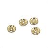 50Pcs Light Gold Plated Rondelle Clear Crystal Rhinestone Craft Spacer Beads
