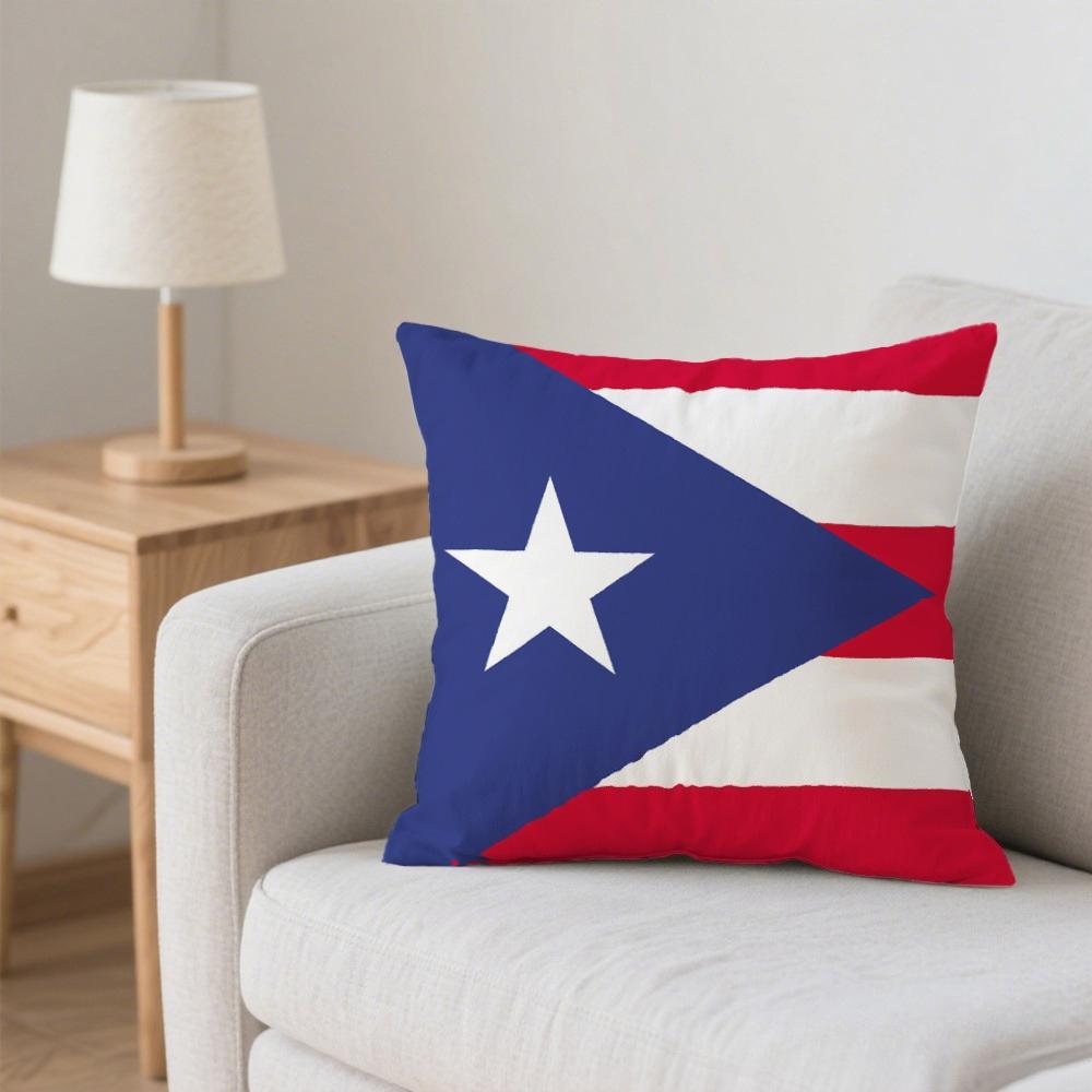 1-Piece Puerto Rico Print Pillow Cover, Zippered & Machine Washable, Sofa, Bed & Patio Home Cushion Cover