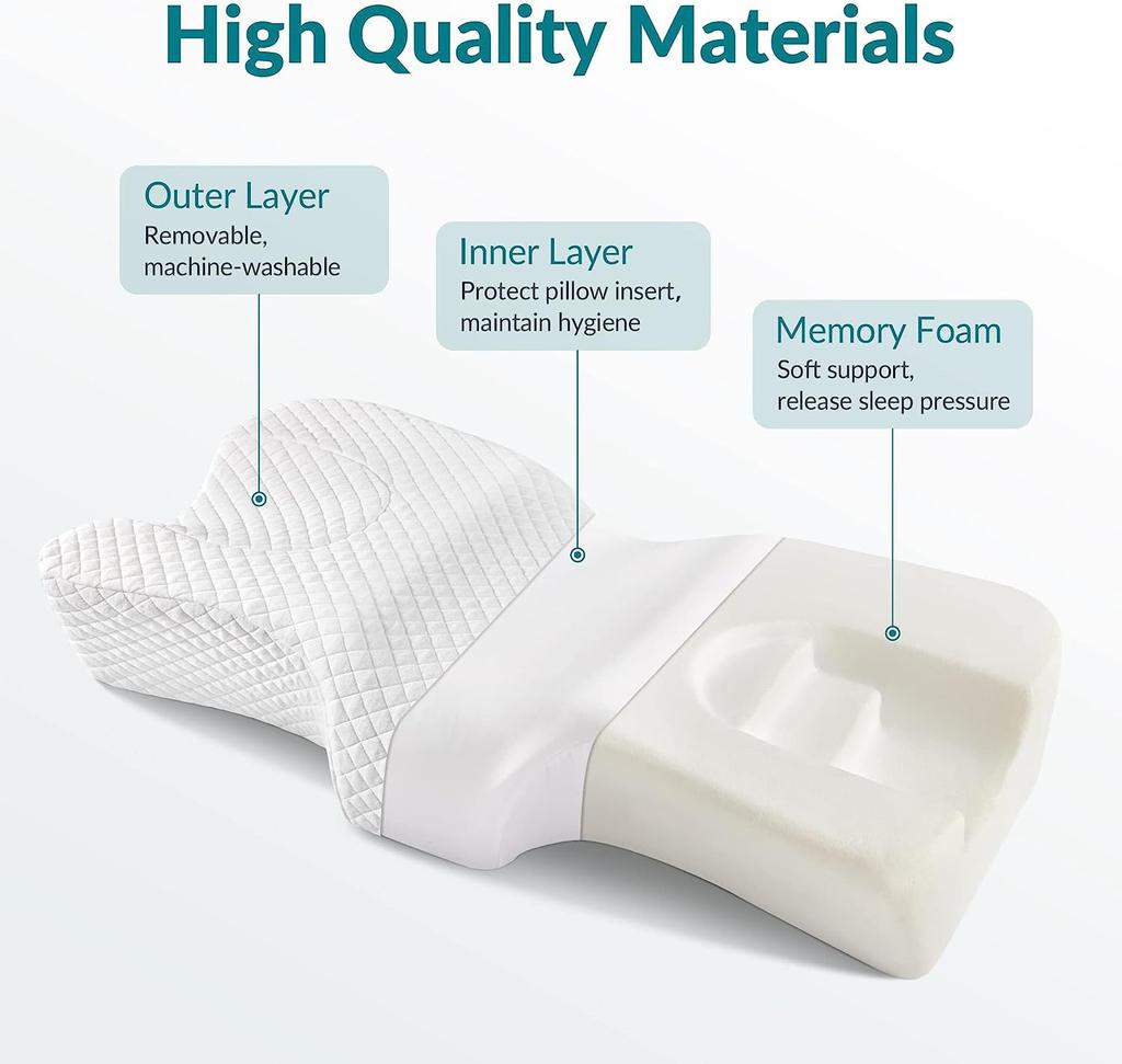 Подушка для сна на боку от боли в шее и плечах, профилактики морщин - косметическая подушка против морщин и старения.