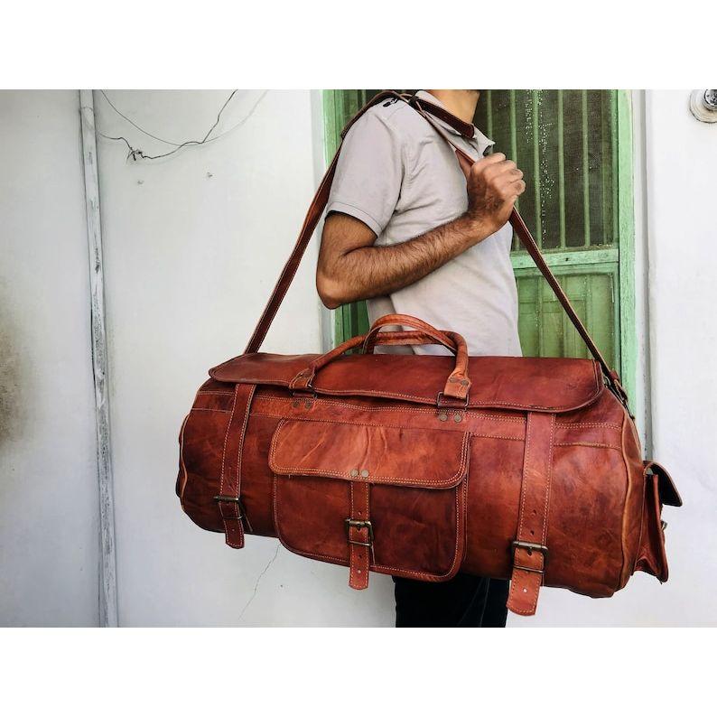 ТАМОЖЕННАЯ СУМКА, ручная кладь, спортивная сумка Weekender, кожаная спортивная сумка, персонализированная спортивная сумка унисекс для тренировок из козьей кожи в подарок