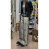 Women's Y2k Oversize Jeans Vintage Cowboy Pants Harajuku Straight Punk Denim Trousers 90s Aesthetic 2000s Trashy Grunge Clothes