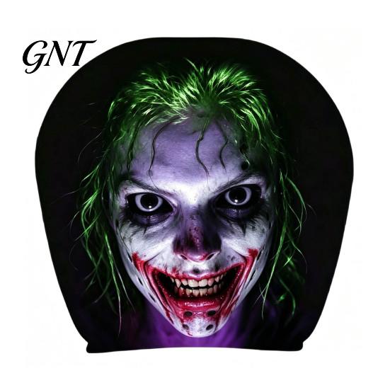 Car Interior Decoration Accessories Universal Headrest Cover, Scary Face Protective Seat Protector Cover for Most Vehicles, Easy to Install Automotive