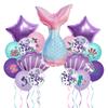 Mermaid Latex Balloons Confetti Air Helium Globos Disposable Tableware for 1st Kids Girl Mermaid Theme Birthday Party Decoration