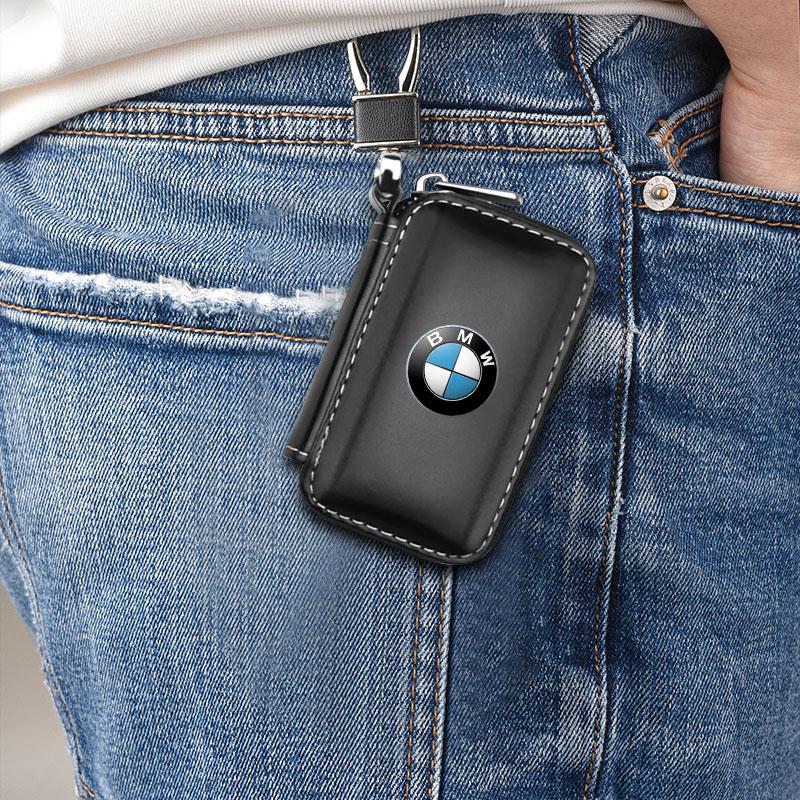 Genuine Leather Men's Key Card Bag High-quality Multi-function Key Box For BMW 2 Series F22 F23 F45 F46 F87 F44