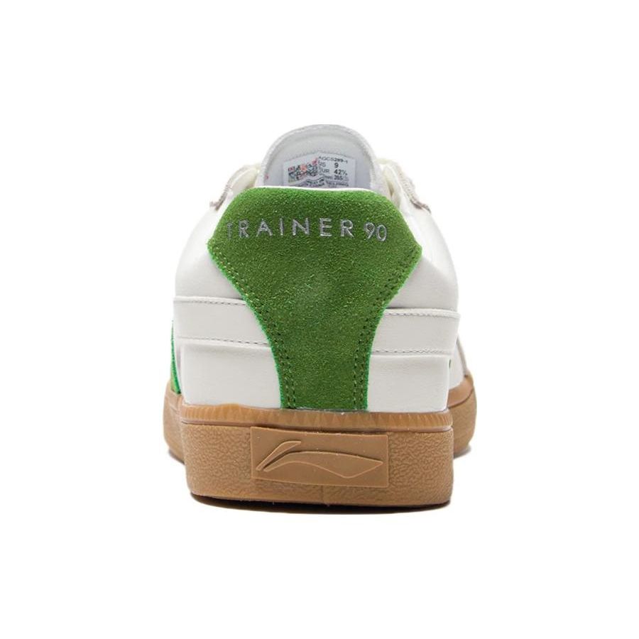 Li Ning Yun Chuan Classic Casual Low-Top Skate Shoes Men Sneakers White Green AGCS289-1