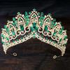 Королевская Королева AB Зеленая Корона Большая Диадема Корона для Женщин Свадебная Вечеринка Корона Украшение для Волос Ювелирные Аксессуары