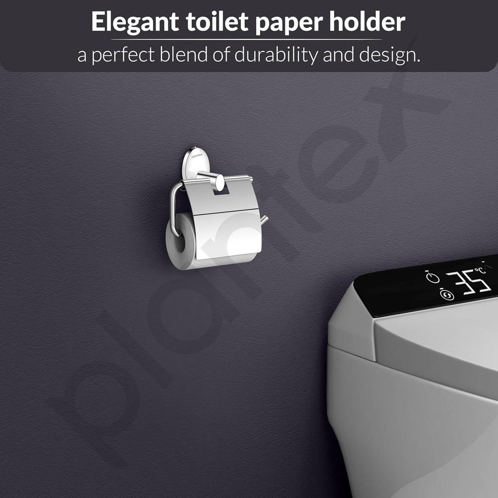 Steel Toilet Roll Holder for Bathroom/Toilet Paper Roll Holder/Toilet Tissue Paper Roll Holder for Bathroom Accessories - Oreva (Chrome)